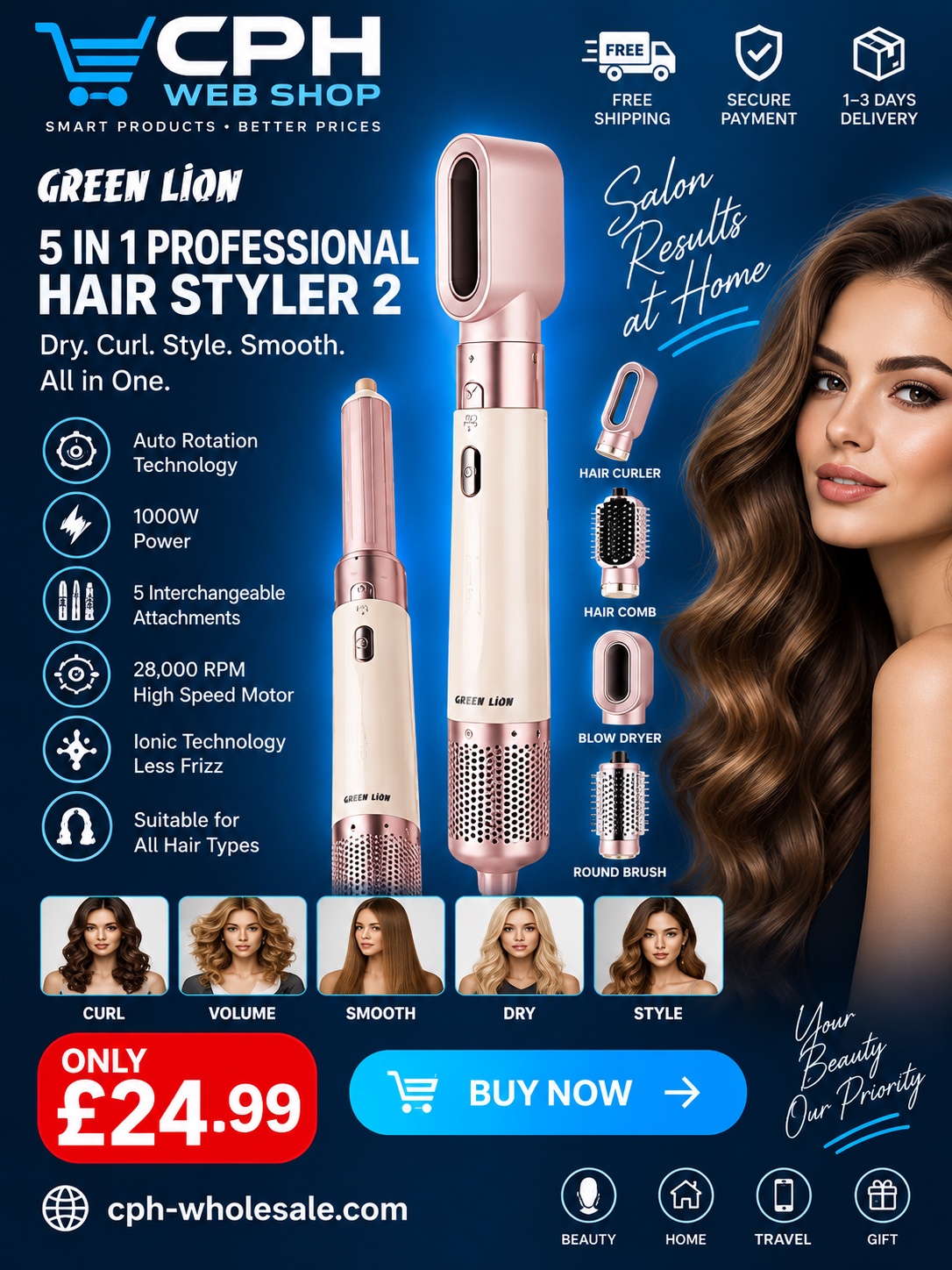 Green Lion 5 in 1 Professional Hair Styler 2