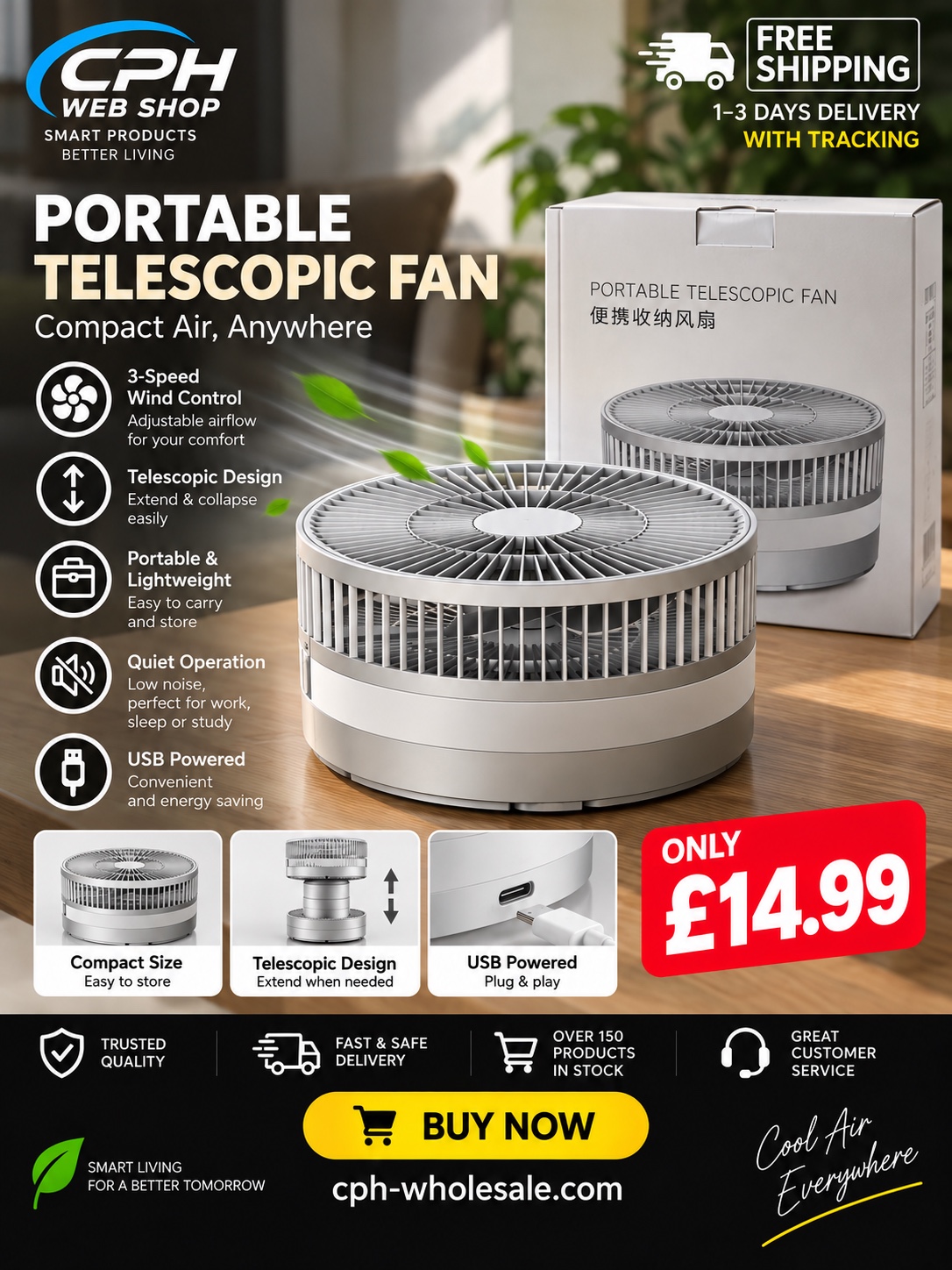 Portable Telescopic Fan
